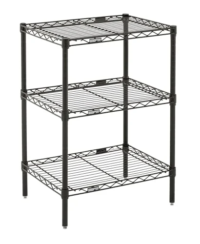 Professional's Choice 3-Shelf Adjustable Wire Shelving Unit by METRO - Black, 18" W x 24" L x 33" H