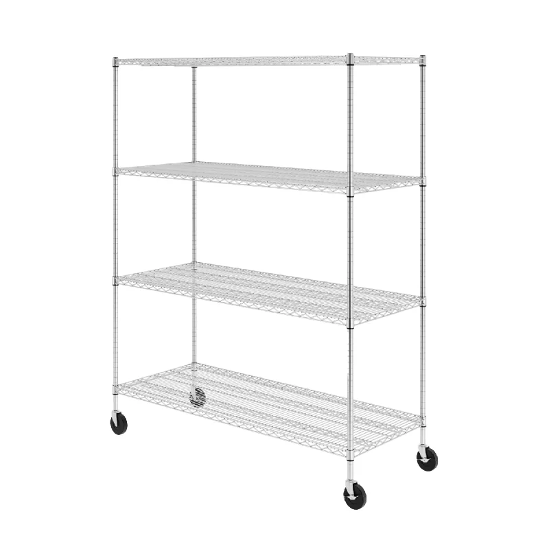 Heavy-Duty Steel Wire Storage Shelves on Wheels - Adjustable Height, NSF Certified by SafeRacks