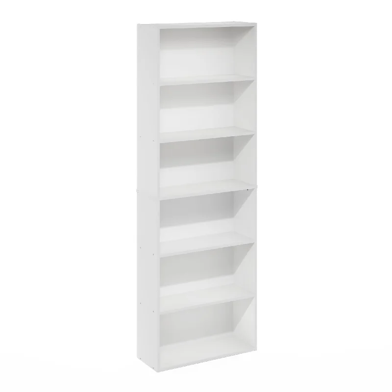 Furinno Jaya Simply Home Free Standing 6-Tier Open Storage Bookcase, White - $45