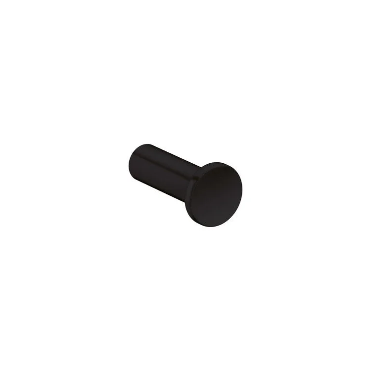 Towel Hook Universal Circular Small Single Matte Black Wall Mount Metal