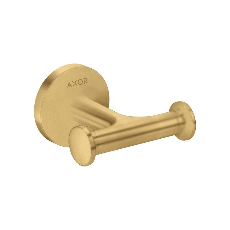 Towel Hook Universal Circular Double Brushed Gold Optic Wall Mount Metal