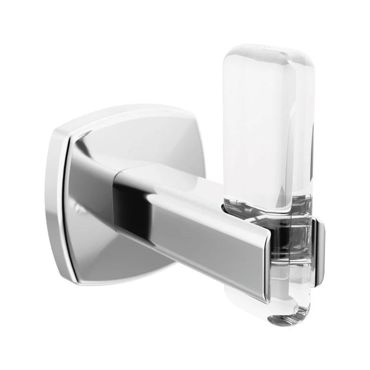 Robe Hook Allaria Polished Chrome/Clear Acrylic 2-7/8 Inch 3 Inch Wall Mount