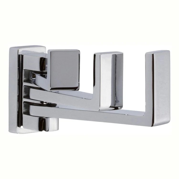 Robe Hook Lineal Triple Pivoting Polished Chrome 2-1/16 Inch 3-1/2 Inch Wall Mount Brass