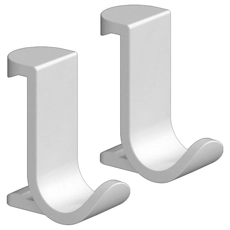 Towel Hook WallStoris Double Matte White 1-1/4 Inch Wall Mount Plastic