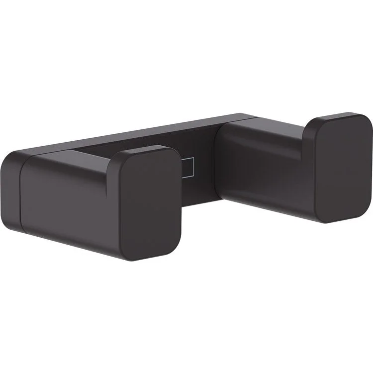 Towel Hook AddStoris Double Matte Black 1-3/8 Inch Wall Mount Metal