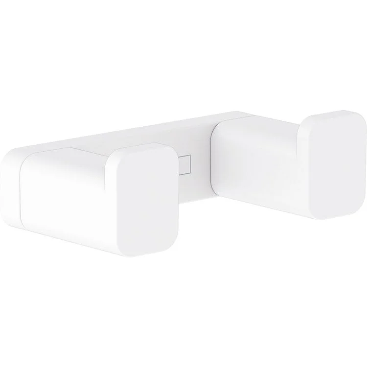 Towel Hook AddStoris Double Matte White 1-3/8 Inch Wall Mount Metal