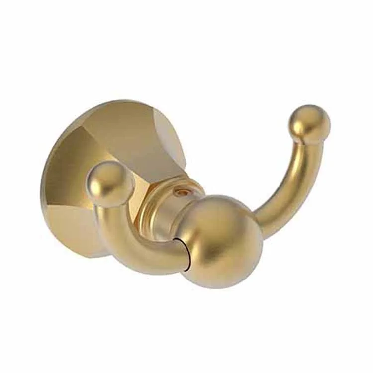 Robe Hook Metropole Double Satin Gold PVD 2-1/3 Inch Wall Mount Brass