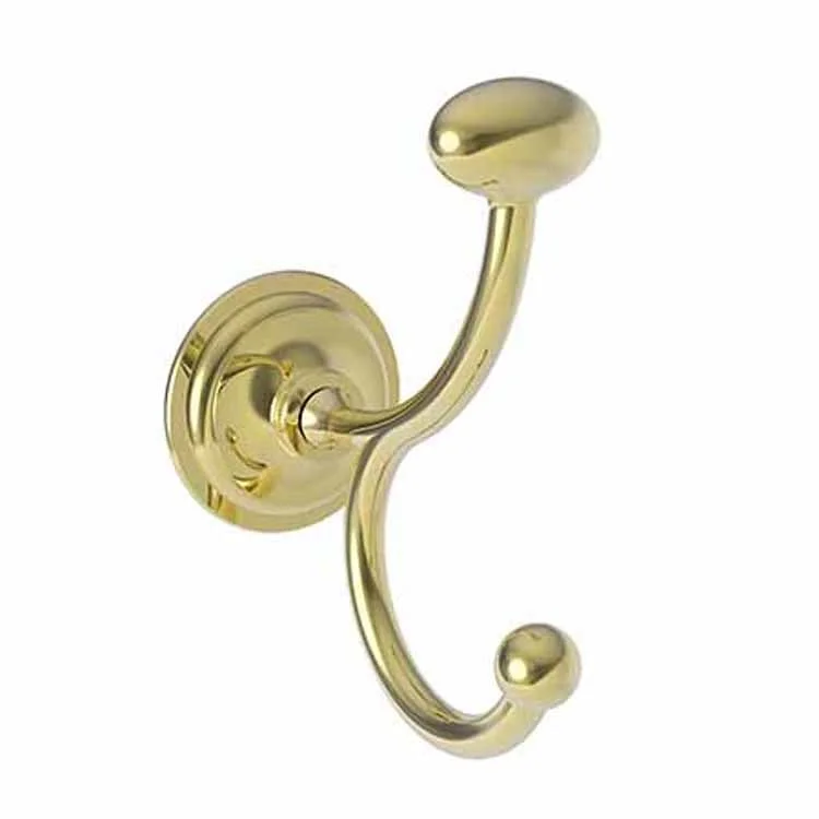 Robe Hook Miro Double Vertical Forever Brass PVD 4-6/7 Inch 3-7/9 Inch Wall Mount Brass