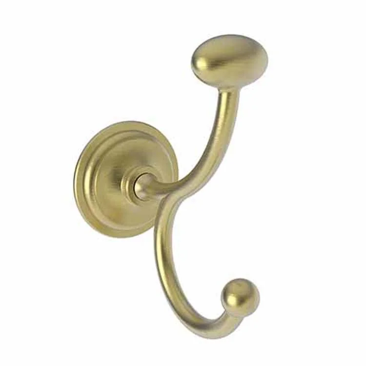 Robe Hook Miro Double Vertical Satin Brass PVD 4-6/7 Inch 3-7/9 Inch Wall Mount Brass