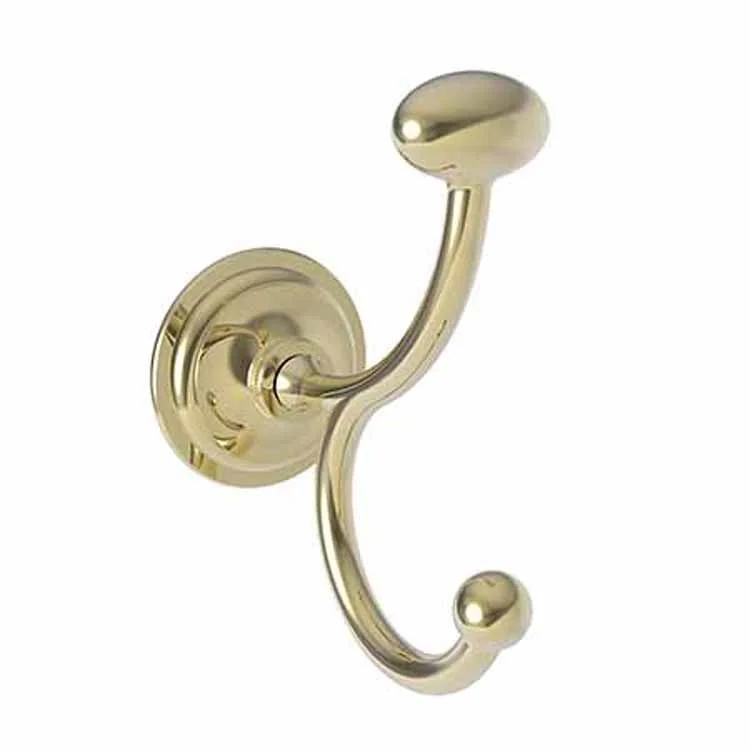 Robe Hook Miro Double Vertical French Gold PVD 4-6/7 Inch 3-7/9 Inch Wall Mount Brass