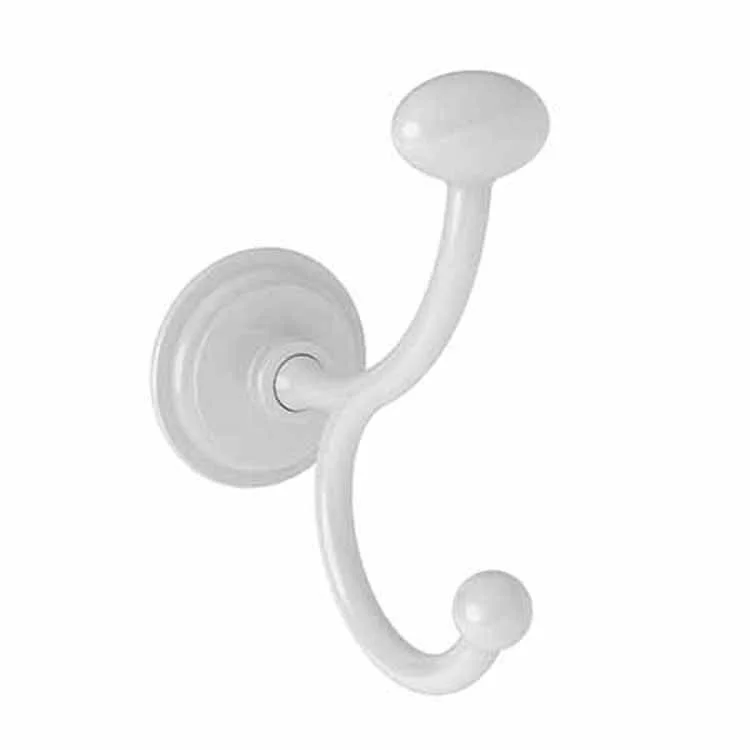 Robe Hook Miro Double Vertical White 4-6/7 Inch 3-7/9 Inch Wall Mount Brass