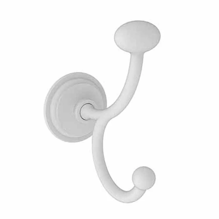 Robe Hook Miro Double Vertical Matte White 4-6/7 Inch 3-7/9 Inch Wall Mount Brass