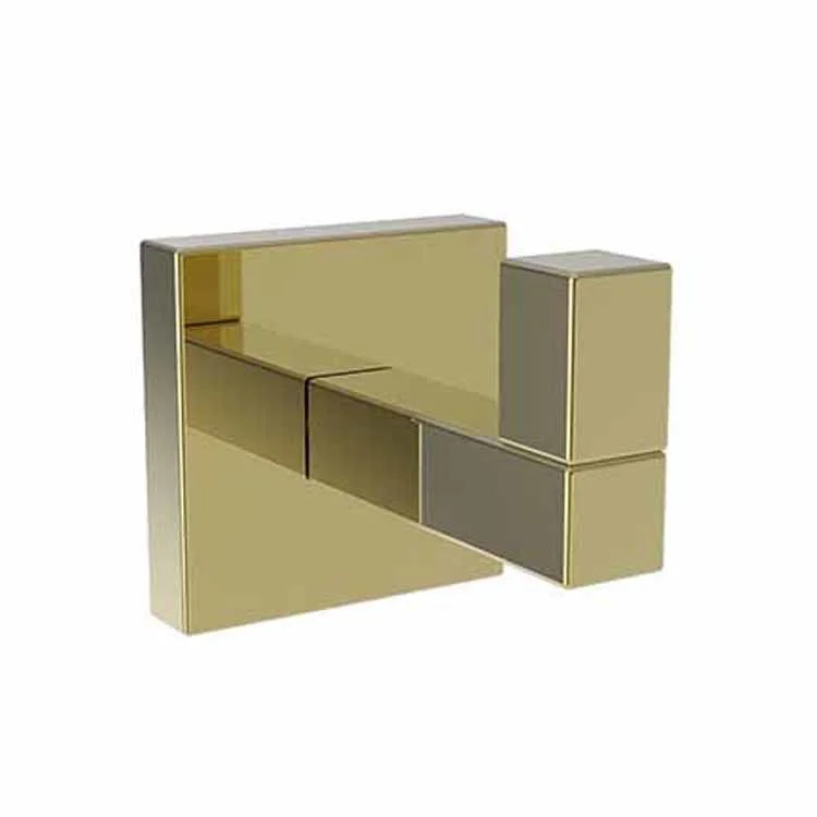 Robe Hook Cube 2 Single Polished Brass Uncoated Living 1-4/5 Inch 2-3/8 Inch Wall Mount Brass