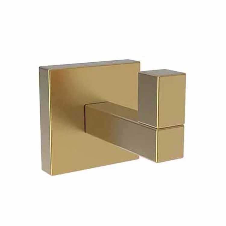 Robe Hook Cube 2 Single Satin Gold PVD 1-4/5 Inch 2-3/8 Inch Wall Mount Brass