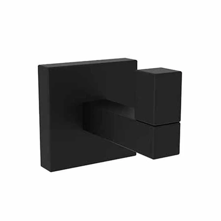 Robe Hook Cube 2 Single Flat Black 1-4/5 Inch 2-3/8 Inch Wall Mount Brass