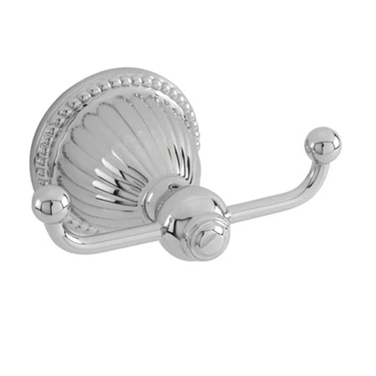 Robe Hook Alexandria Double Midnight Chrome 2-4/7 Inch 3-1/7 Inch Wall Mount Brass