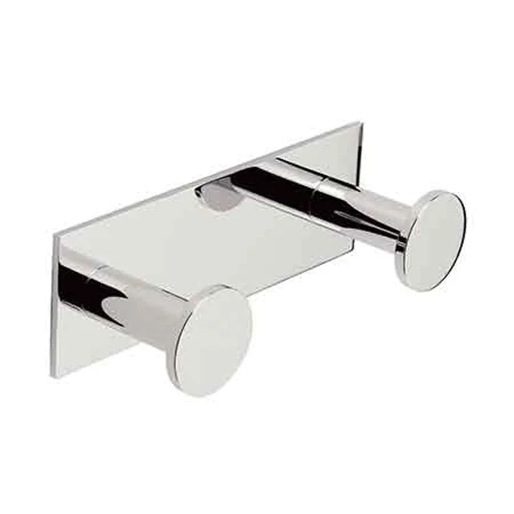 Robe Hook Metro Double Midnight Chrome 2-1/5 Inch 2-2/7 Inch Wall Mount Brass