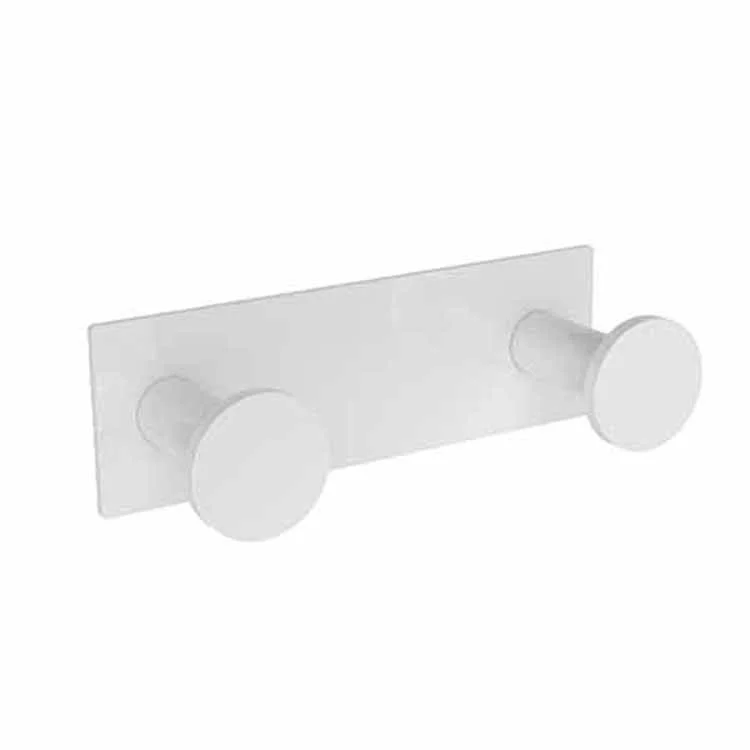 Robe Hook Metro Double White 2-1/5 Inch 2-2/7 Inch Wall Mount Brass