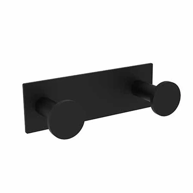 Robe Hook Metro Double Flat Black 2-1/5 Inch 2-2/7 Inch Wall Mount Brass