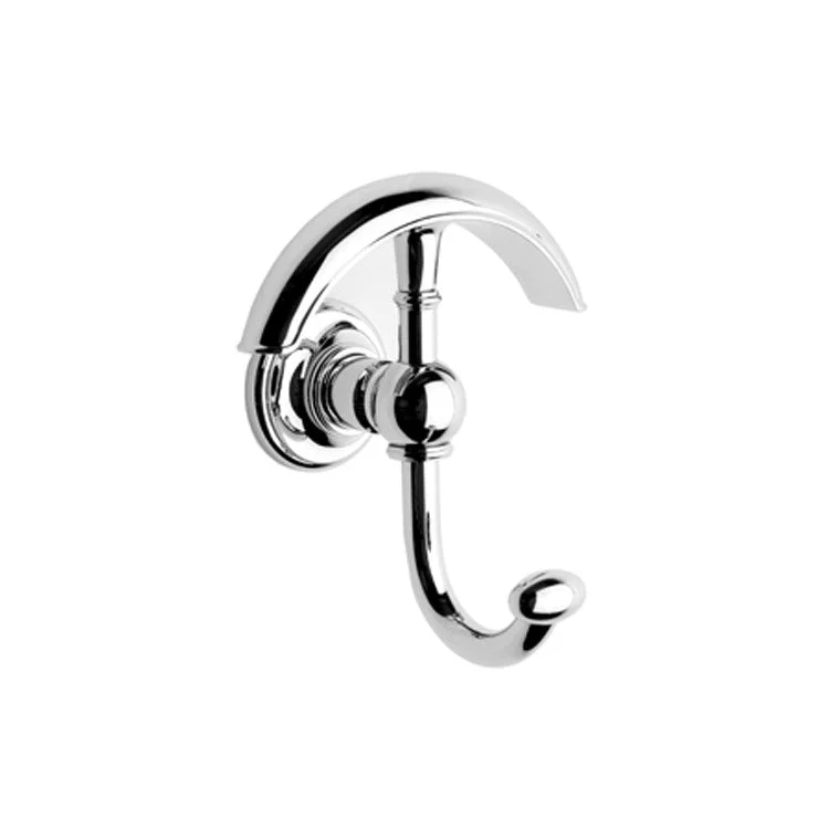 Robe Hook Ithaca Double Midnight Chrome 5-1/2 Inch 4 Inch Wall Mount Brass