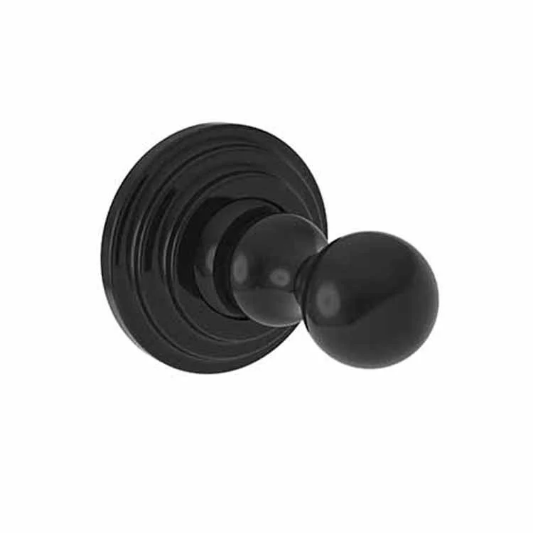 Robe Hook Alveston Single Gloss Black 2-1/2 Inch Wall Mount Brass