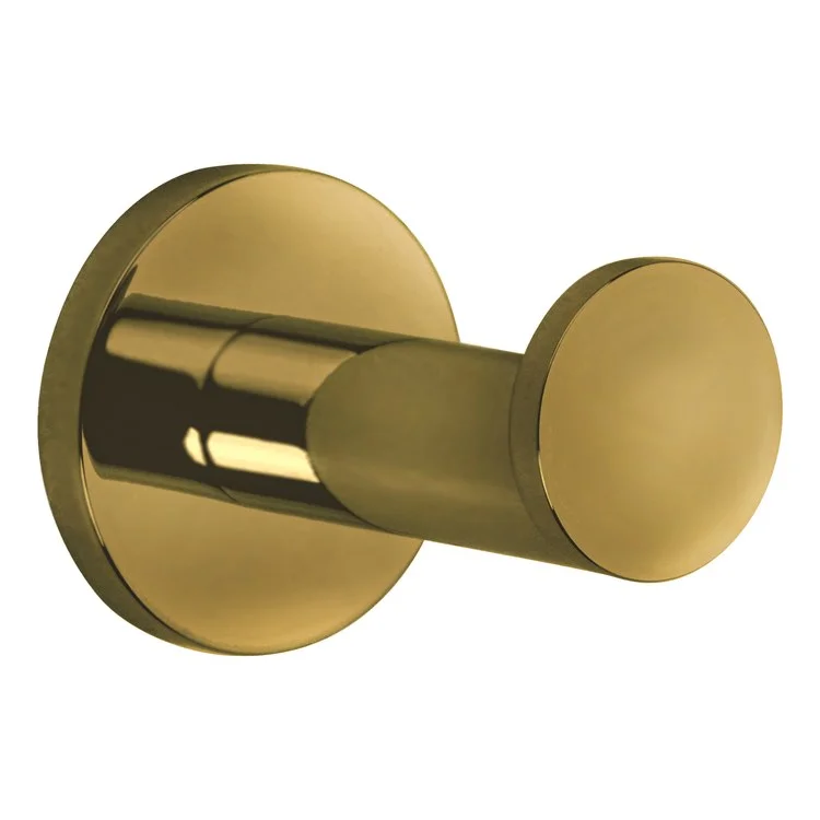 Robe Hook East Linear Single Polished Brass Uncoated Living 2-2/5 Inch Wall Mount Brass