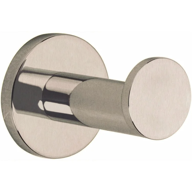 Robe Hook East Linear Single Satin Nickel PVD 2-2/5 Inch Wall Mount Brass