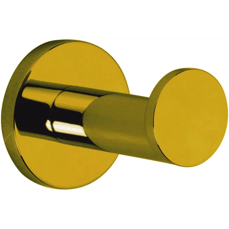 Robe Hook East Linear Single Satin Gold PVD 2-2/5 Inch Wall Mount Brass