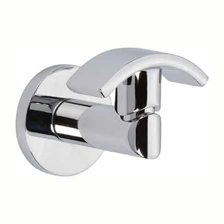 Robe Hook East Linear Double Polished Chrome 2-1/9 Inch 2-2/7 Inch Wall Mount Brass