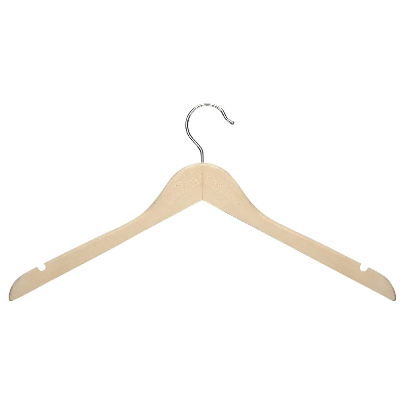 Maple Finish Wood Shirt Hangers (20-Pack)