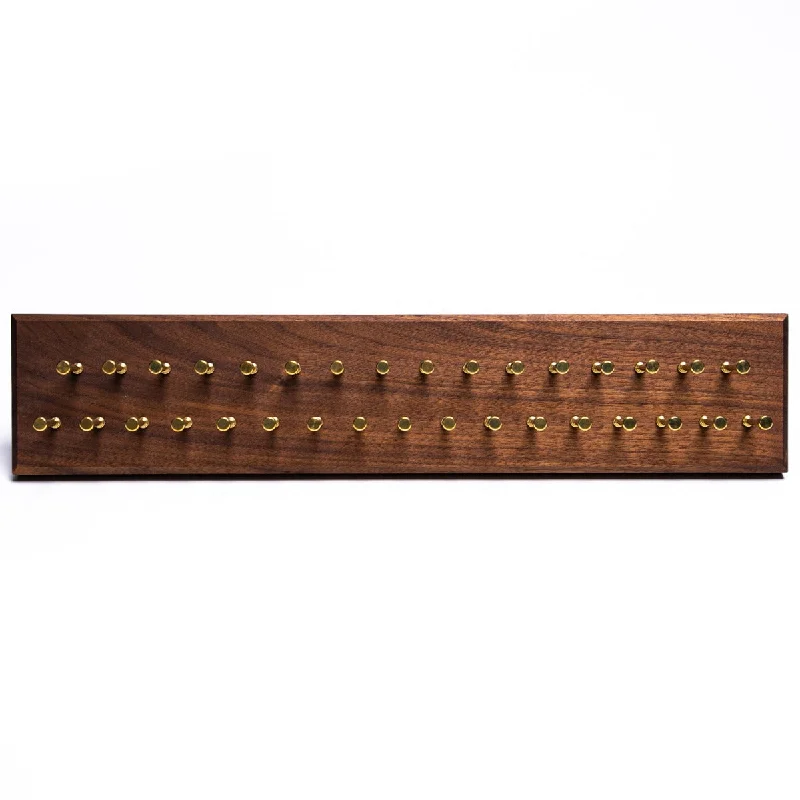 Hanger Project Medium Tie Rack - Walnut/Brass Pegs