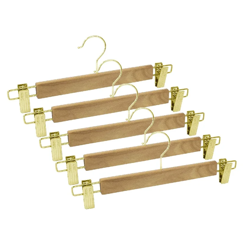 Premium Wood Skirt/Pant Hangers with Clips